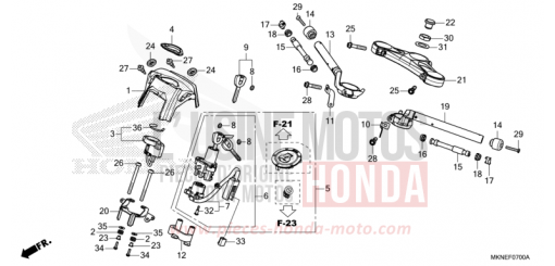 ROHRGRIFF/OBERE BRUECKE CBR650RAK de 2019